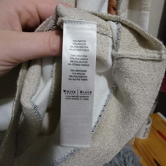 White House Black Market Metallic Striped Long Sleeve - Picture 5 of 5